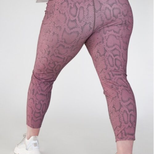 Plus size Rose printed leggings from polyester from the back