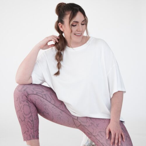 Plus size Rose printed leggings from polyester in full size