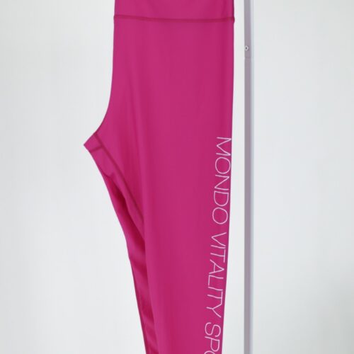 Plus size compression leggings from recycled polyamide and elastane in pink colour from the front