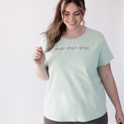 Oversize t-shirt from cotton blend in green colour from the front