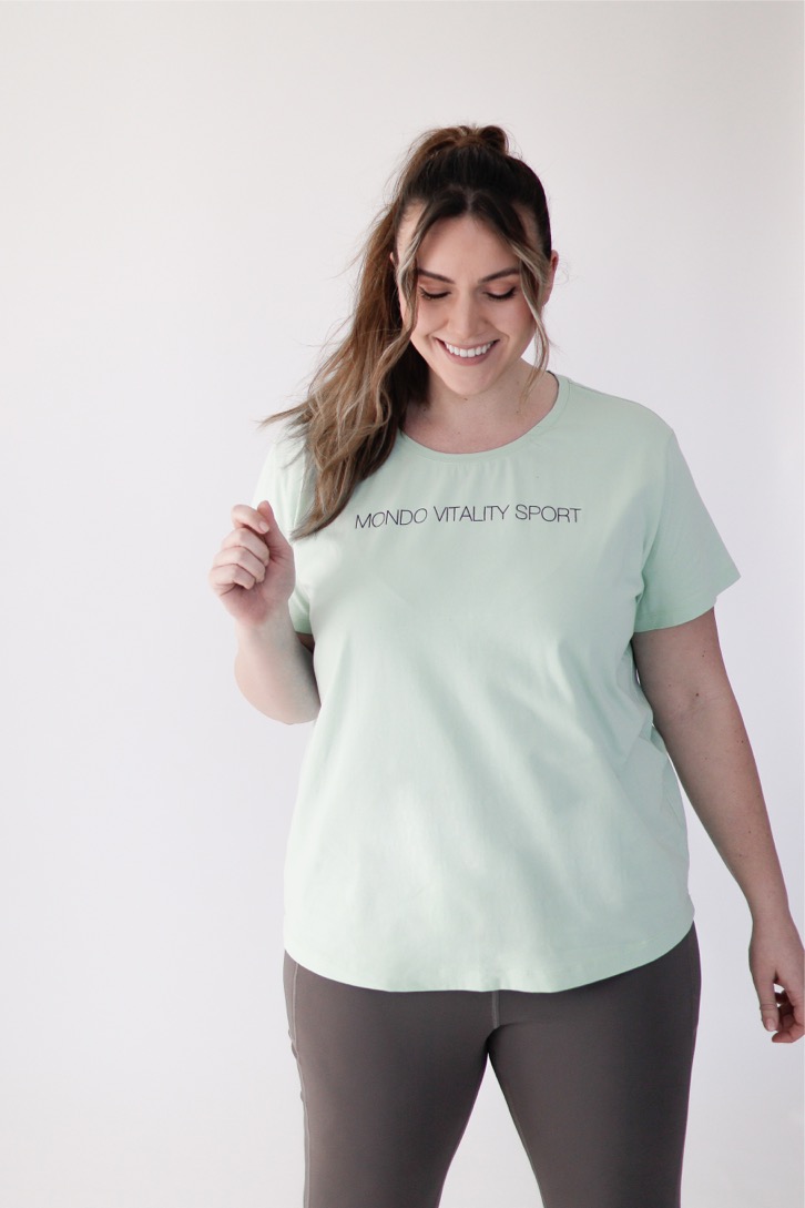 Oversize t-shirt from cotton blend in green colour from the front