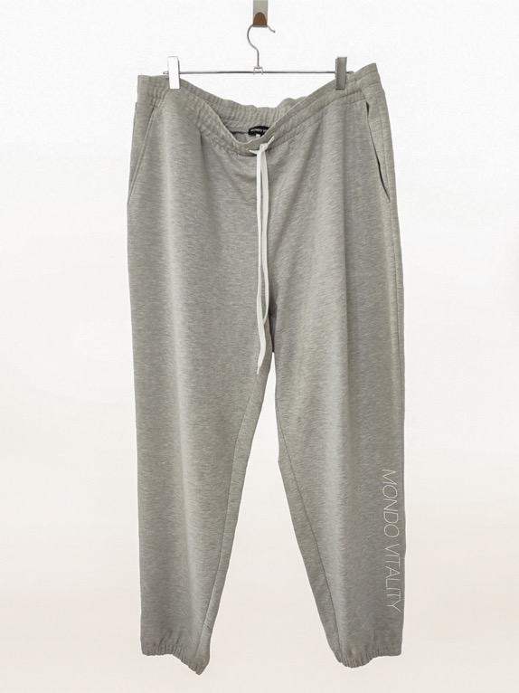 Plus size joggers from cotton blend in grey colour from the front