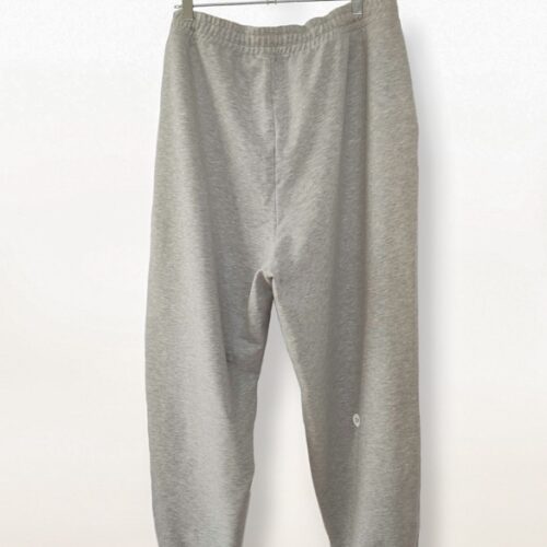 Plus size joggers from cotton blend in grey colour from the back