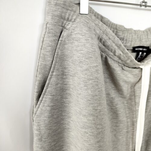 Plus size joggers from cotton blend in grey colour in the movement