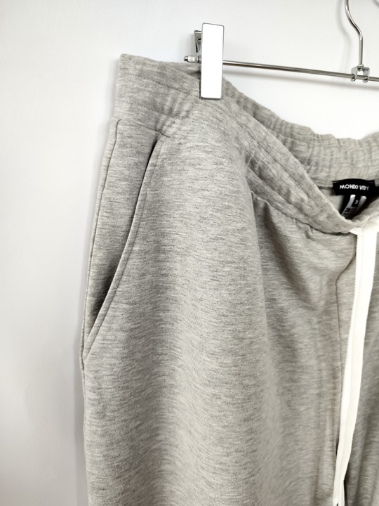 Plus size joggers from cotton blend in grey colour in the movement